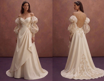 Puff Sleeve Wedding Dresses with Romantic Flair