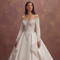 Pure White Ball Gown Wedding Dresses with Royal Beauty