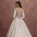 Pure White Ball Gown Wedding Dresses with Royal Beauty
