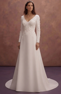 Pure White Satin Wedding Dresses with Timeless Beauty