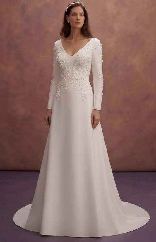 Pure White Satin Wedding Dresses with Timeless Beauty