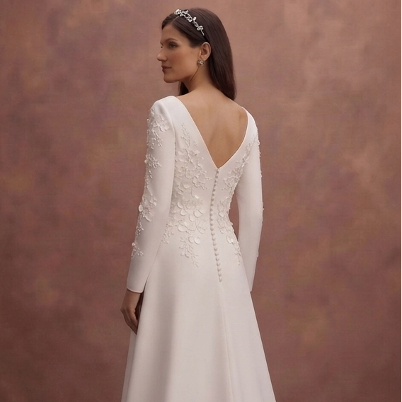 Pure White Satin Wedding Dresses with Timeless Beauty