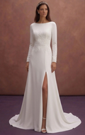 Pure White Wedding Dresses with Elegant Simplicity