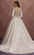 Pure White Ball Gown Wedding Dresses with Royal Beauty