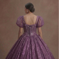 Purple Quinceañera Dress - Glitter Mesh Ball Gown