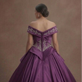 Purple Quinceañera Dress - Grape Satin Traditional Gown