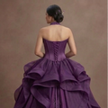 Purple Quinceañera Dress - High-Low Organza Skirt