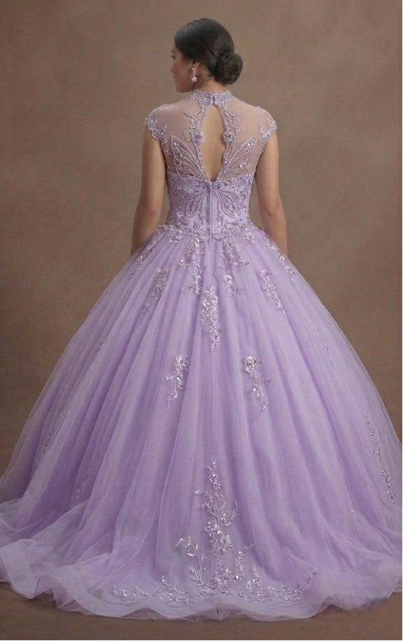 Purple Quinceañera Dress - Lavender Tulle Fairy Gown