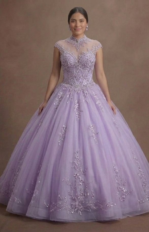 Purple Quinceañera Dress - Lavender Tulle Fairy Gown