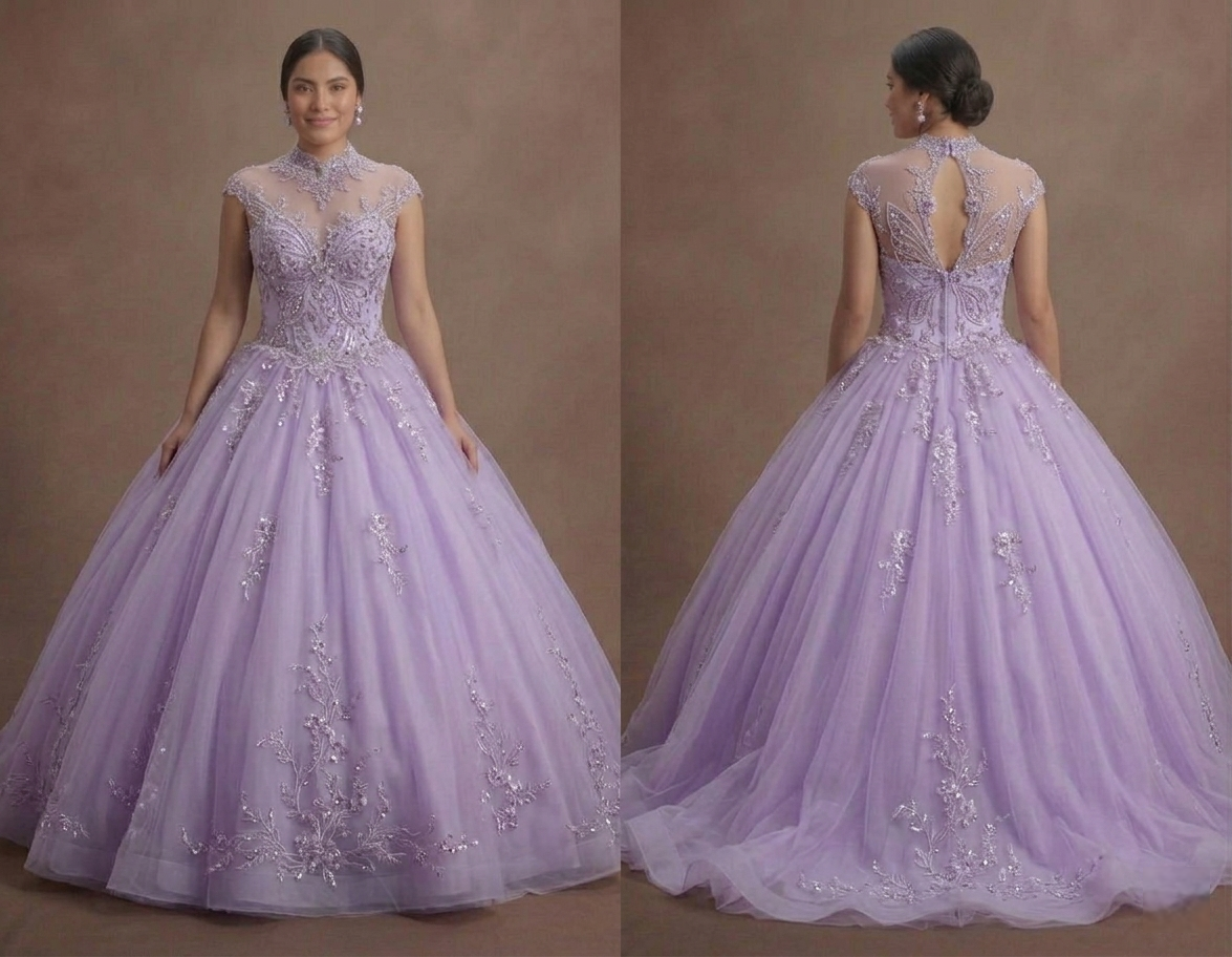 Purple Quinceañera Dress - Lavender Tulle Fairy Gown