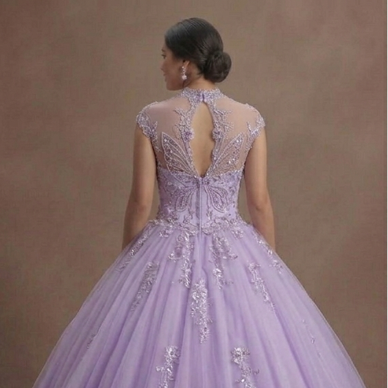Purple Quinceañera Dress - Lavender Tulle Fairy Gown