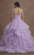 Purple Quinceañera Dress - Lilac Organza Layered Style