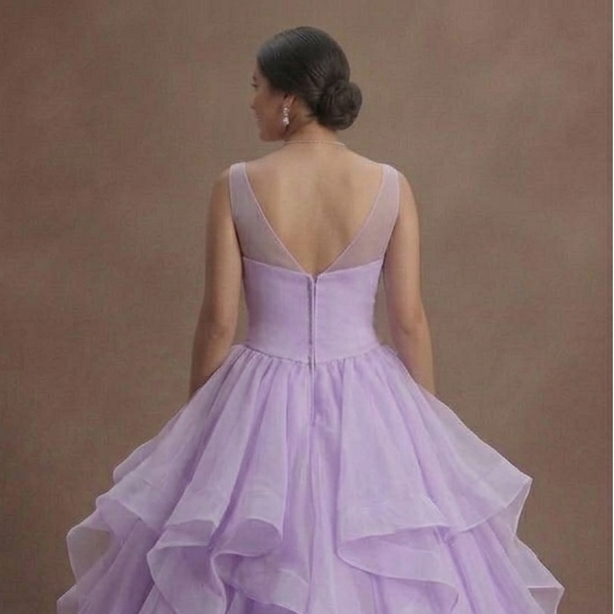 Purple Quinceañera Dress - Lilac Organza Layered Style