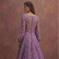 Purple Wedding Dress A-Line Lace Appliqué Bridal Gown