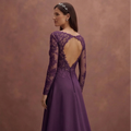 Purple Wedding Dress A-Line Satin Bridal Gown