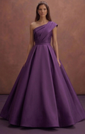 Purple Wedding Dress Ball Gown Mikado Structured Dress