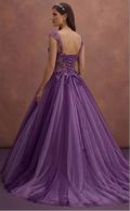 Purple Wedding Dress Ball Gown Tulle Princess Style