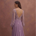 Purple Wedding Dress Boho Lace Chiffon Wedding Dress