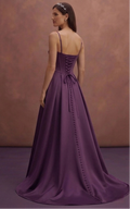 Purple Wedding Dress Corset Satin Structured Bridal Dress