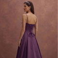 Purple Wedding Dress Corset Satin Structured Bridal Dress