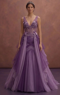 Purple Wedding Dress Corset Tulle Dream Wedding Gown