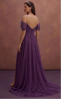 Purple Wedding Dress Empire Waist Organza Ethereal Dress