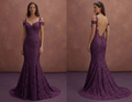 Purple Wedding Dress Mermaid Lace Chantilly Gown