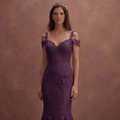 Purple Wedding Dress Mermaid Lace Chantilly Gown