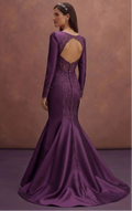 Purple Wedding Dress Mermaid Satin Luxe Wedding Dress
