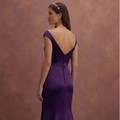 Purple Wedding Dress Sheath Satin Simple Elegant Wedding Dress