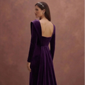 Purple Wedding Dress Sheath Velvet Luxury Minimal Dress