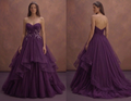 Purple Wedding Dress Strapless Tulle Fairytale Gown