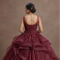 Quinceañera Ball Gown Burgundy Tulle Evening Celebration