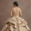Quinceañera Ball Gown Champagne Satin Formal Reception