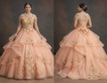 Quinceañera Ball Gown Peach Tulle Outdoor Party