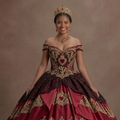 Quinceañera Ball Gown Red Lace Traditional Celebration