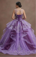 Quinceañera Ball Gown Violet Tulle Fantasy Theme