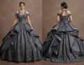 Quinceañera Dress Charcoal Gray Satin Modern Formal