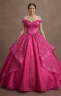 Quinceañera Dress Fuchsia Lace Vibrant Celebration