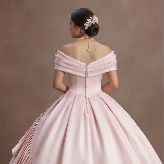 Quinceañera Dress Ice Pink Satin Elegant Ceremony