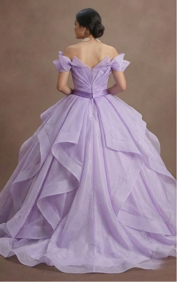 Quinceañera Dress Lavender Organza Garden Party