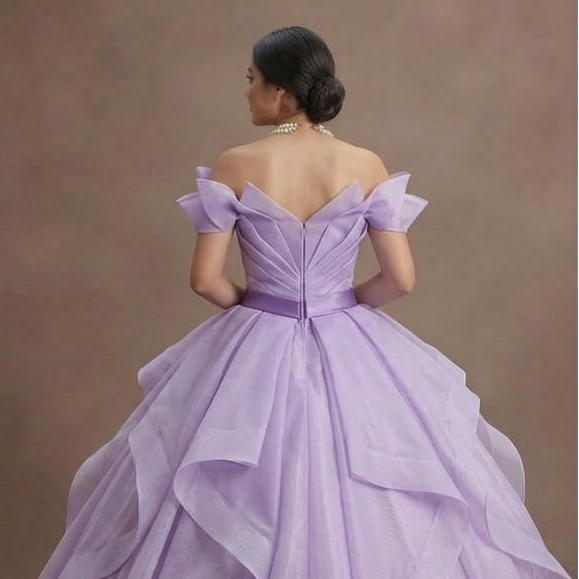 Quinceañera Dress Lavender Organza Garden Party