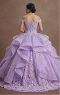 Quinceañera Dress Lilac Lace Garden Celebration