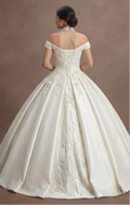Quinceañera Dress Pearl White Satin Classic Ballroom