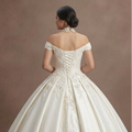 Quinceañera Dress Pearl White Satin Classic Ballroom