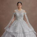 Quinceañera Dress Silver Sequin Tulle Luxury Celebration