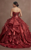 Radiant Red Quinceañera Dress Metallic Fabric 2026 Trend