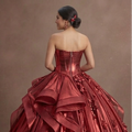 Radiant Red Quinceañera Dress Metallic Fabric 2026 Trend