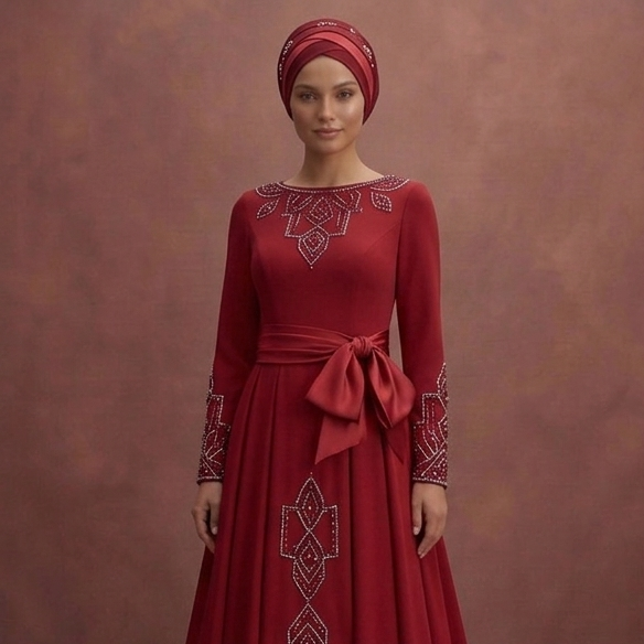 Red Modest Prom Dresses for Formal Events – Muslim Collection