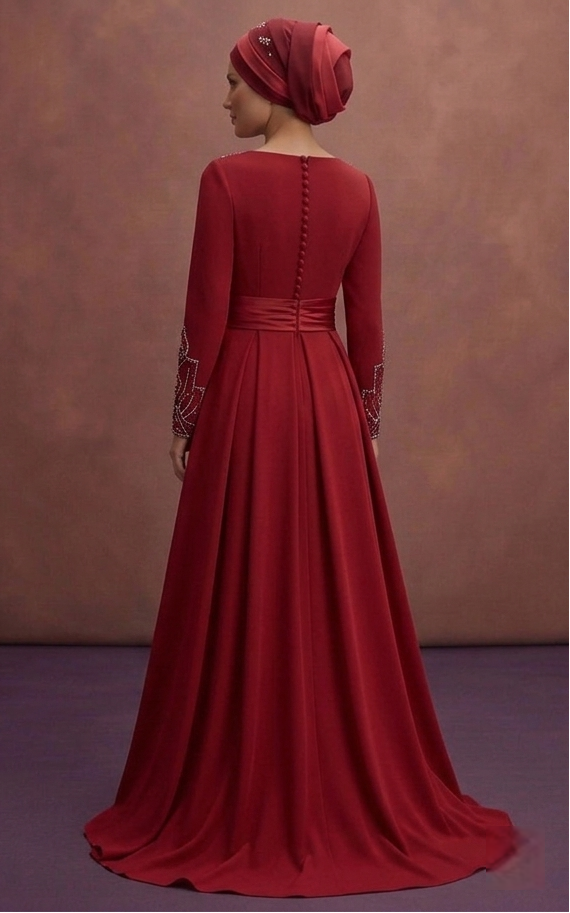 Red Modest Prom Dresses for Formal Events – Muslim Collection